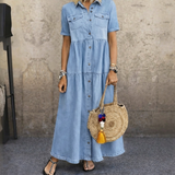 Elizabeth | Vestido Midi Vaquero con Botones