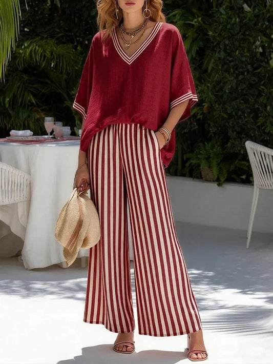 Amélia | Conjunto Suelto de Verano con Pantalón Fluido